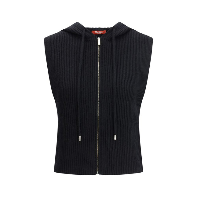Max Mara Black Wool Sleveless Jacket