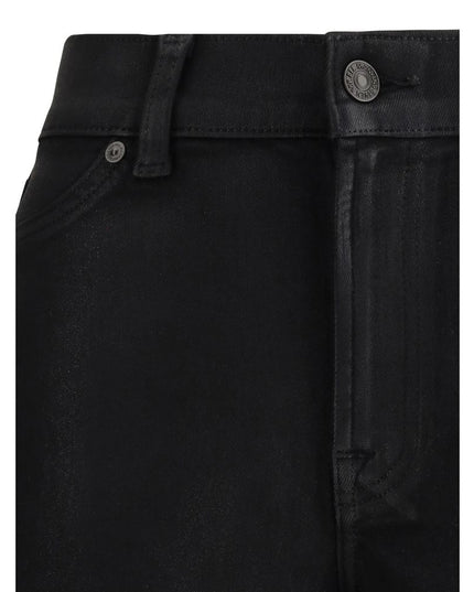 7FOR Black Cotton Flared Jeans