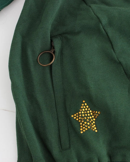 John Galliano Green Mock Zip Cardigan Sweatshirt Sweater Jacket