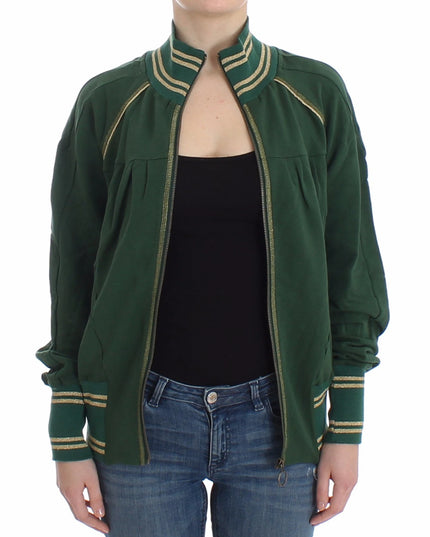 John Galliano Green Mock Zip Cardigan Sweatshirt Sweater Jacket