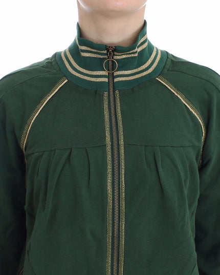 John Galliano Green Mock Zip Cardigan Sweatshirt Sweater Jacket