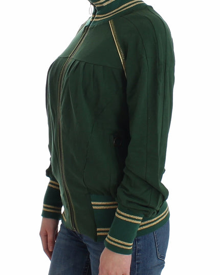 John Galliano Green Mock Zip Cardigan Sweatshirt Sweater Jacket