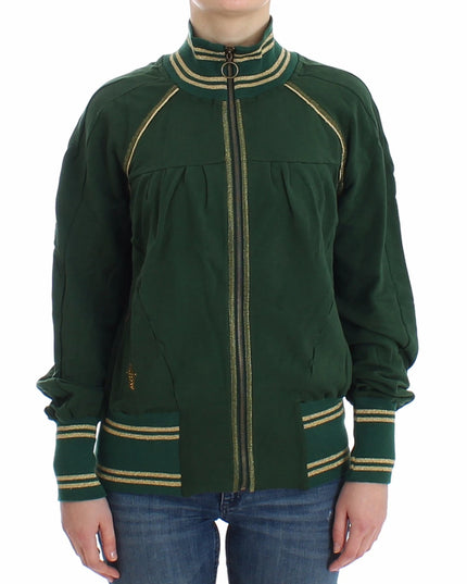John Galliano Green Mock Zip Cardigan Sweatshirt Sweater Jacket