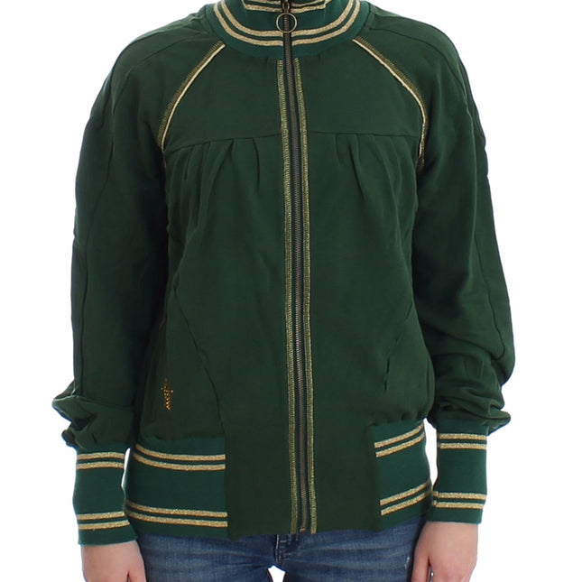 John Galliano Green Mock Zip Cardigan Sweatshirt Sweater Jacket