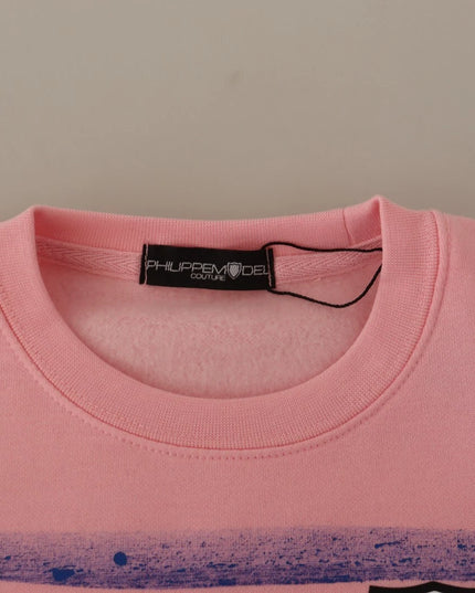 Philippe Model Pink Printed Long Sleeves Pullover Sweater