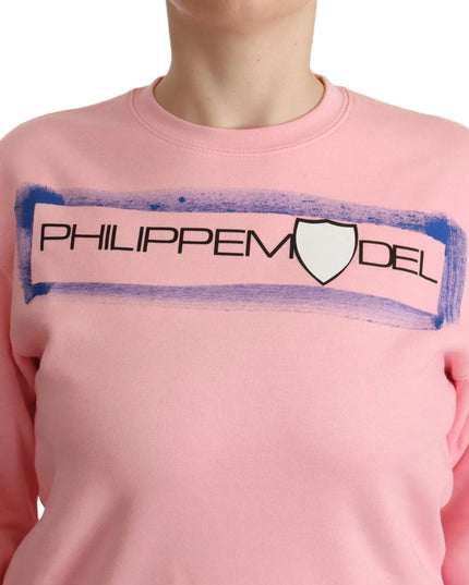 Philippe Model Pink Printed Long Sleeves Pullover Sweater