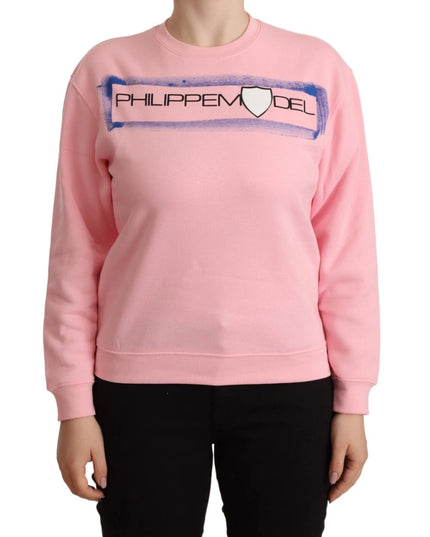 Philippe Model Pink Printed Long Sleeves Pullover Sweater