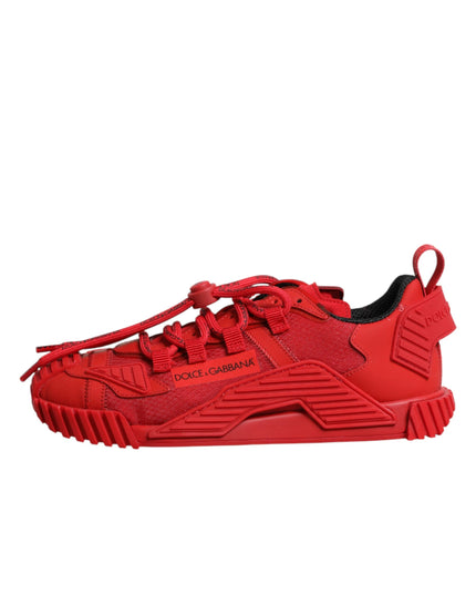 Dolce & Gabbana Red Logo Lace Low Top NS1 Sneakers Shoes