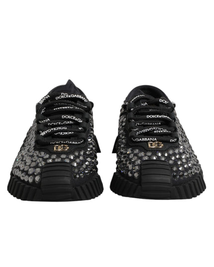 Dolce & Gabbana Shoes Black Embellished Low Top NS1 Sneakers Shoes