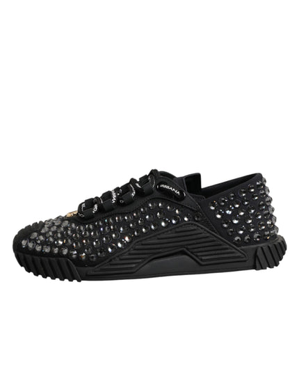 Dolce & Gabbana Shoes Black Embellished Low Top NS1 Sneakers Shoes