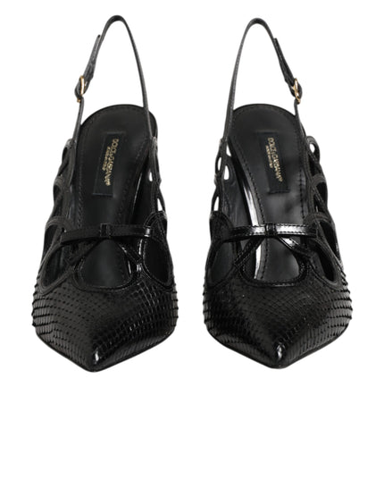 Dolce & Gabbana Leather High Heels Slingback Shoes