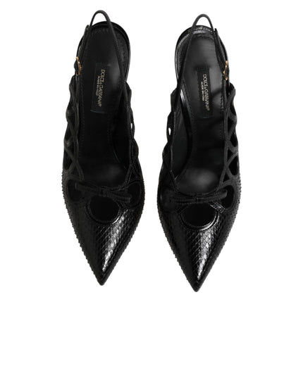 Dolce & Gabbana Leather High Heels Slingback Shoes
