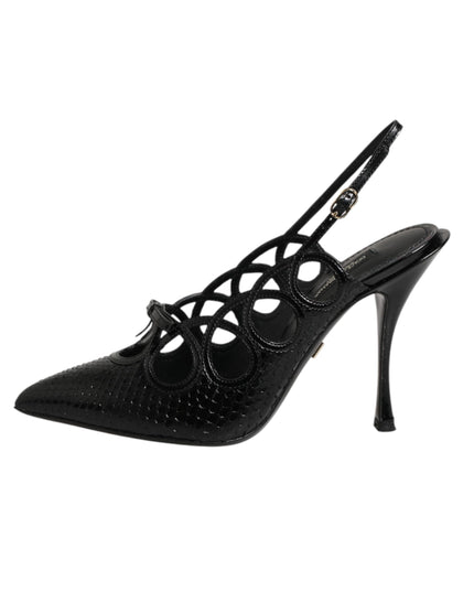 Dolce & Gabbana Leather High Heels Slingback Shoes