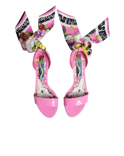 Dolce & Gabbana Pink Leather High Heels Sandals Shoes