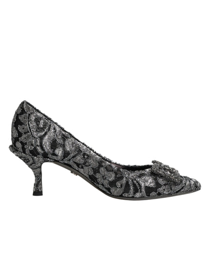 Dolce & Gabbana Silver Lace DG Amore Heels Pumps Shoes