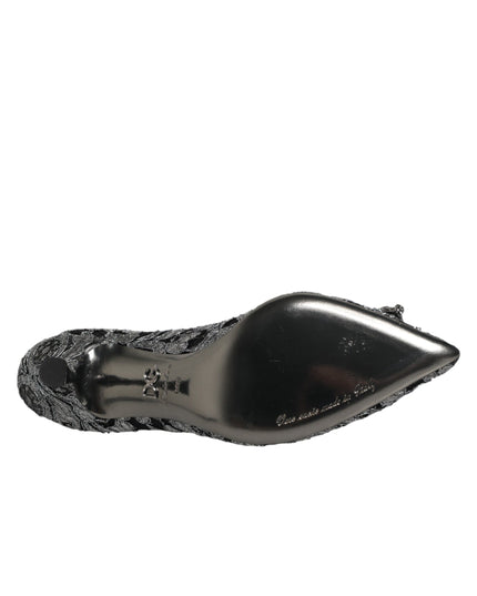 Dolce & Gabbana Silver Lace DG Amore Heels Pumps Shoes