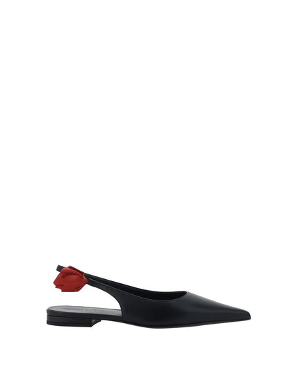 Magda Butrym Black Calf Leather Bos Taurus Ballet Flats