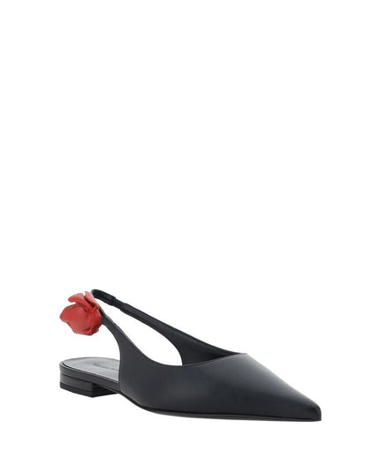 Magda Butrym Black Calf Leather Bos Taurus Ballet Flats