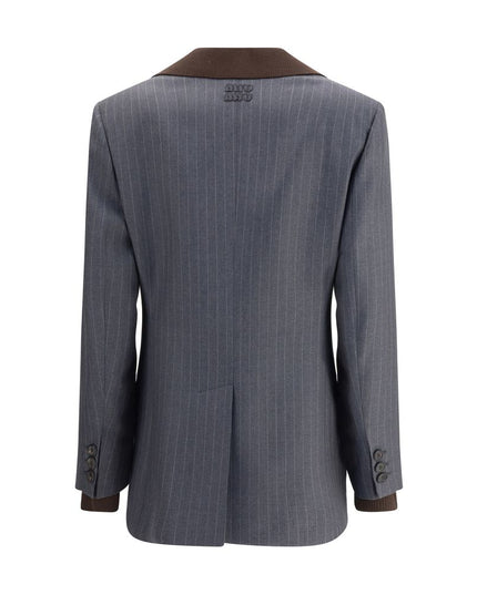 Miu Miu Gray Fleece Wool Blazer