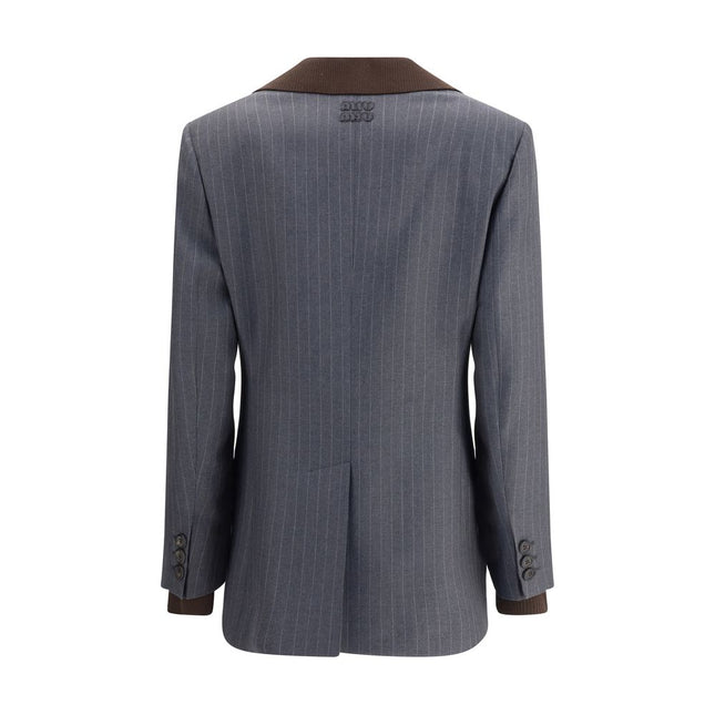 Miu Miu Gray Fleece Wool Blazer