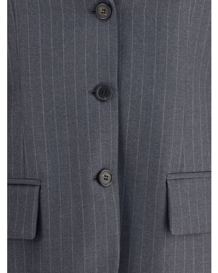 Miu Miu Gray Fleece Wool Blazer