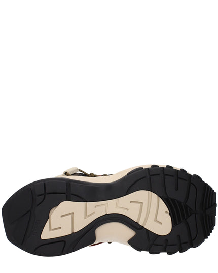 Versace Beige Leather Athletic Sneakers