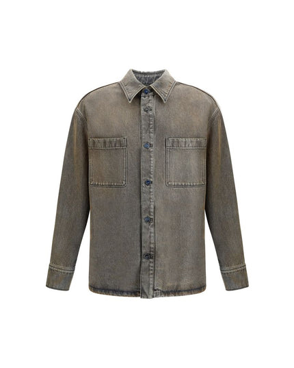Fendi Gray Denim Shirt