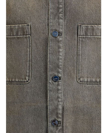 Fendi Gray Denim Shirt