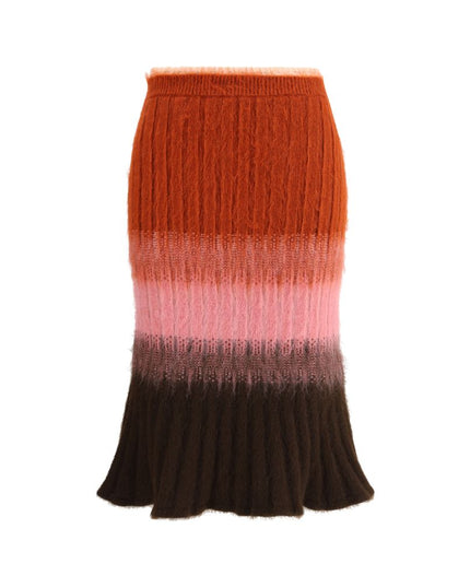 Fendi Multicolor Mohair Midi Skirt
