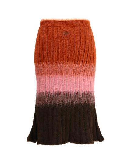 Fendi Multicolor Mohair Midi Skirt