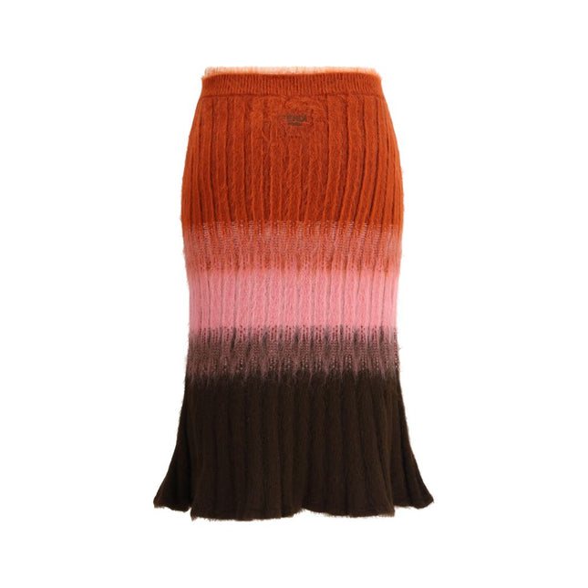 Fendi Multicolor Mohair Midi Skirt