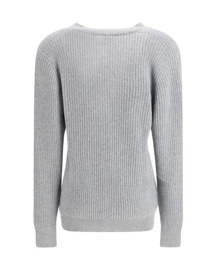 Balmain Gray Fleece Wool Cardigan