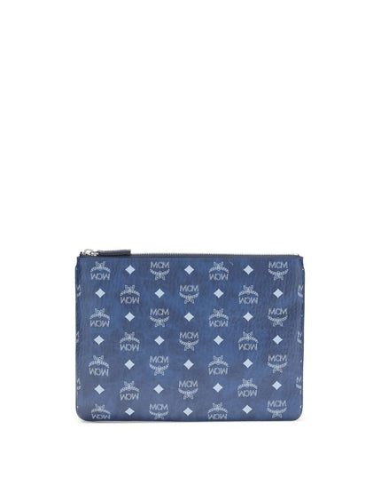 MCM Blue Polyethylene Clutch Bag