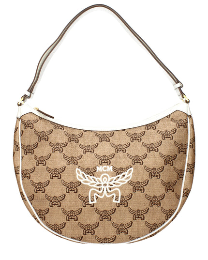 MCM Beige Raffia Shoulder Bag
