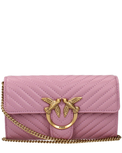 PINKO Pink Leather Clutch Bag