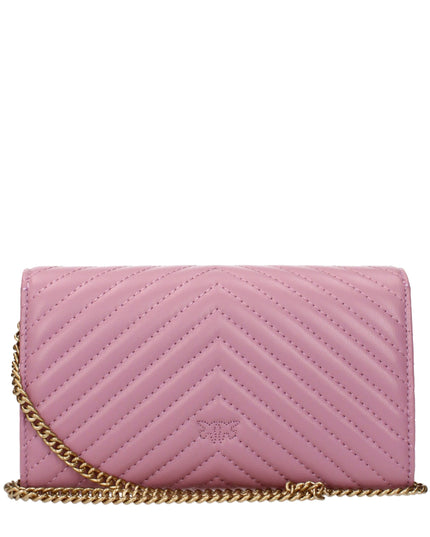 PINKO Pink Leather Clutch Bag