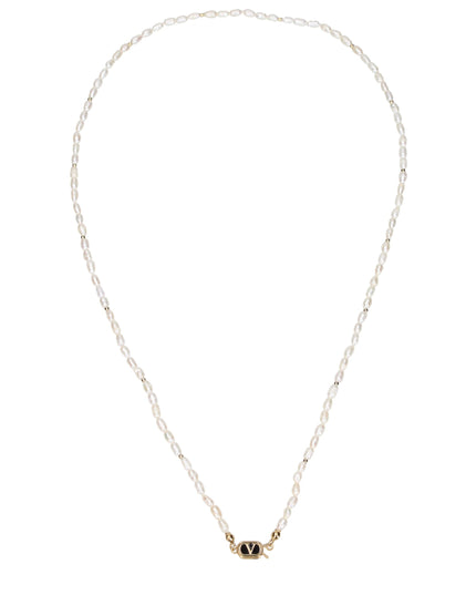 Valentino Garavani White Metal Necklace