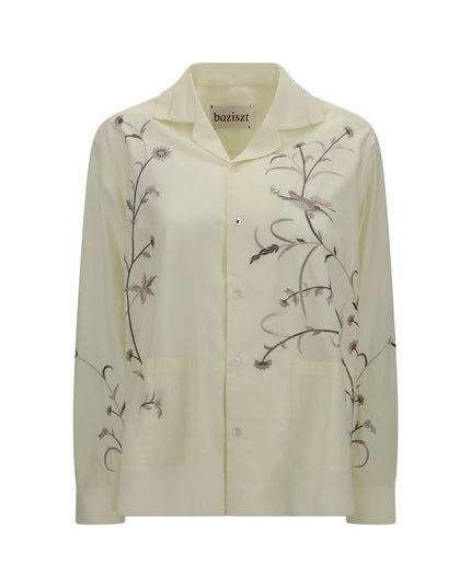 Baziszt Yellow Cotton Pattern Shirt