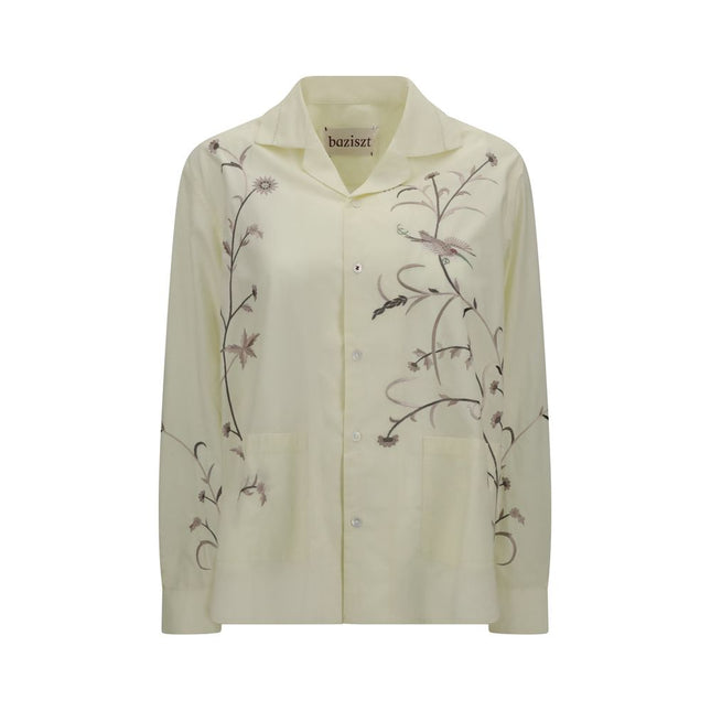 Baziszt Yellow Cotton Pattern Shirt