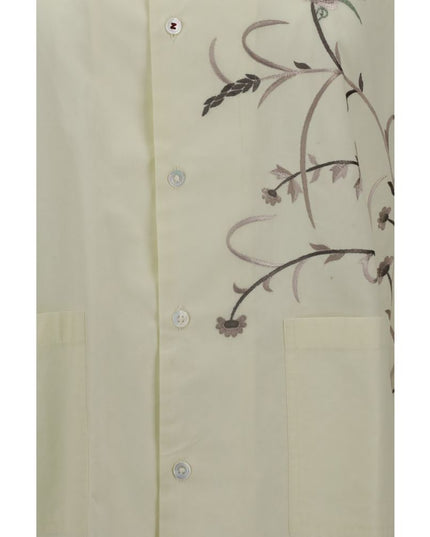 Baziszt Yellow Cotton Pattern Shirt