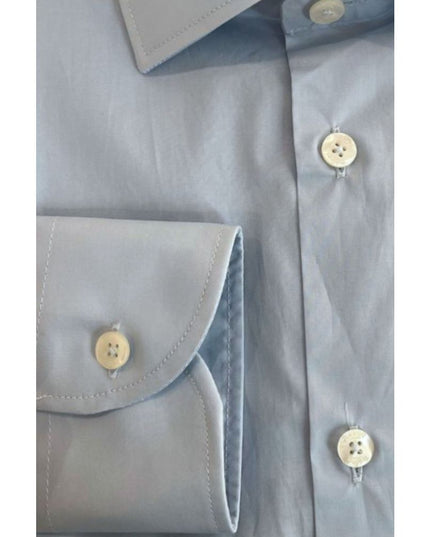 Baldinini Trend Light Blue Cotton Men Shirt