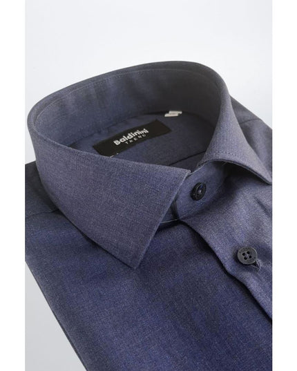 Baldinini Trend Blue Cotton Men Shirt