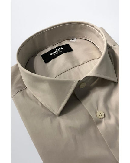 Baldinini Trend Beige Cotton Men Shirt