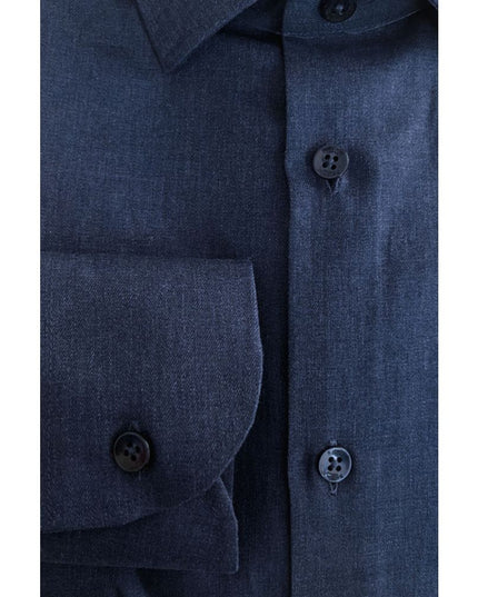 Baldinini Trend Blue Cotton Men Shirt