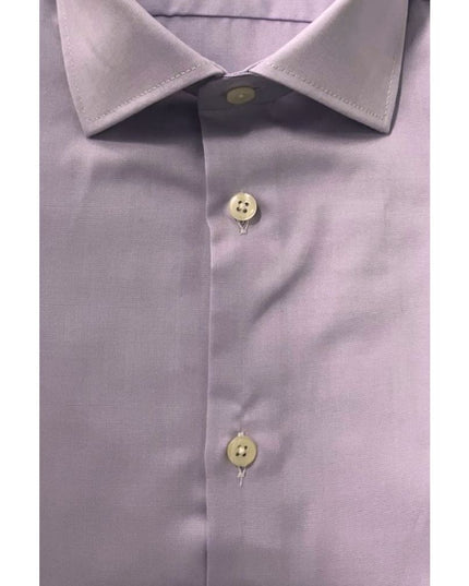 Baldinini Trend Purple Cotton Men Shirt