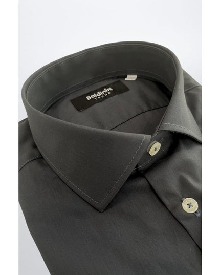 Baldinini Trend Gray Cotton Men Shirt