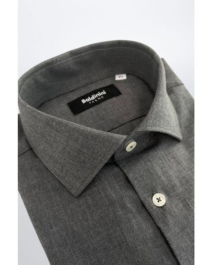 Baldinini Trend Gray Cotton Men's Shirt