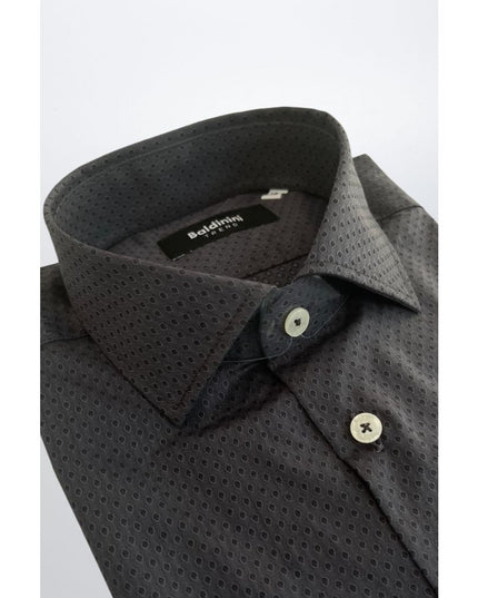 Baldinini Trend Gray Cotton Men Shirt