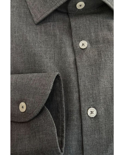 Baldinini Trend Gray Cotton Men's Shirt