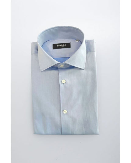 Baldinini Trend Light Blue Cotton Men Shirt